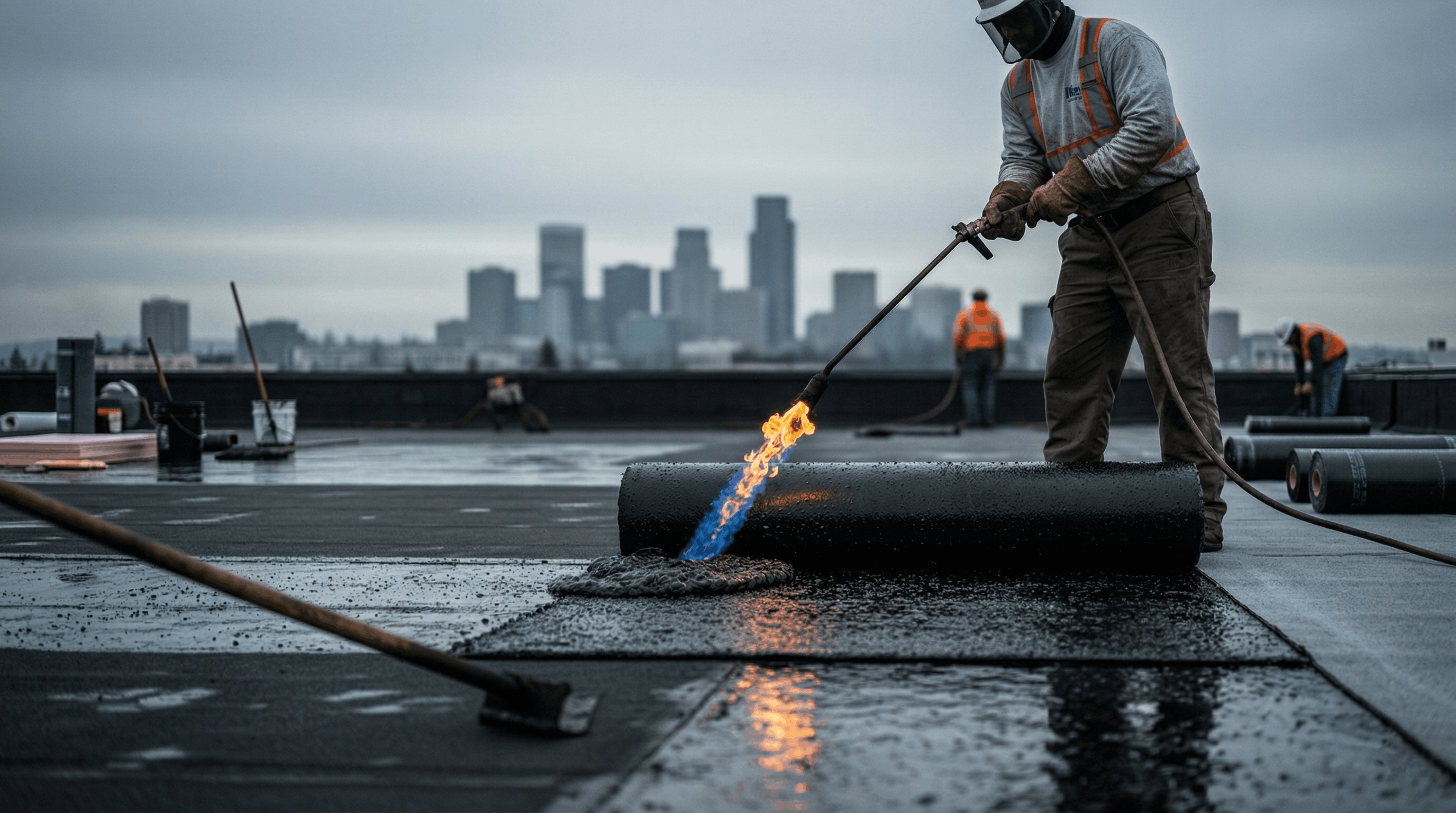 Bellevue roofing company — licensed Bellevue roofer installing new asphalt shingle roof in King County
